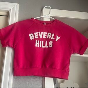 Franki girls round collard short sleeve top or sweater letters in front 10